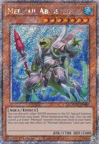 Mermail Abyssteus Platinum Secret Rare Quarter Century Bonanza Yu-Gi-Oh! card
