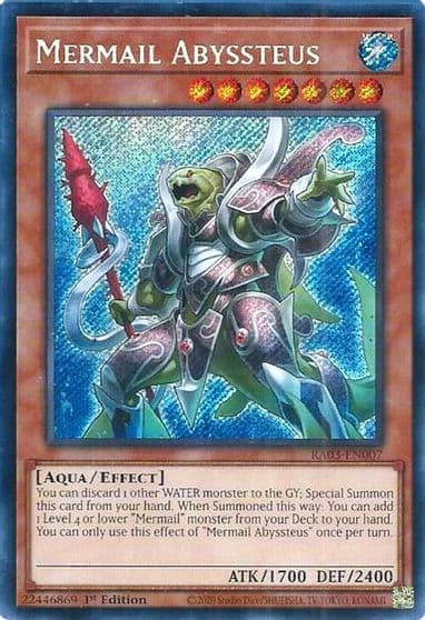 Mermail Abyssteus Secret Rare Quarter Century Bonanza Yu-Gi-Oh! card