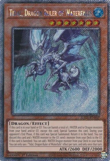 Tidal Dragon Ruler of Waterfalls Platinum Secret Rare Quarter Century Bonanza Yu-Gi-Oh! card