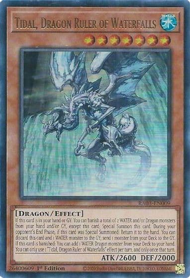 Tidal Dragon Ruler of Waterfalls UR Quarter Century Bonanza Yu-Gi-Oh! card