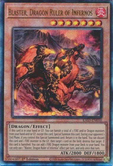 Blaster Dragon Ruler of Infernos PUR Quarter Century Bonanza Yu-Gi-Oh! card