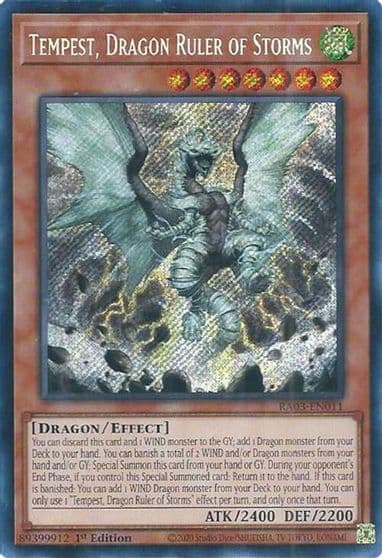 Tempest Dragon Ruler of Storms Secret Rare Quarter Century Bonanza Yu-Gi-Oh! card