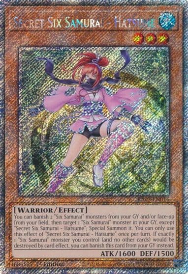 Secret Six Samurai Hatsume Platinum Secret Rare Quarter Century Bonanza Yu-Gi-Oh! card