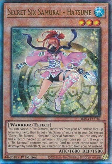 Secret Six Samurai Hatsume PUR Quarter Century Bonanza Yu-Gi-Oh! card