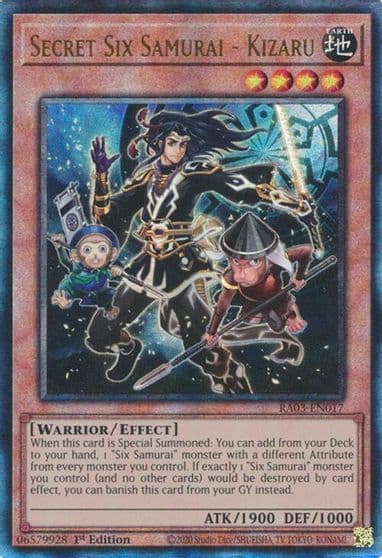 Secret Six Samurai Kizaru PUR Quarter Century Bonanza Yu-Gi-Oh! card