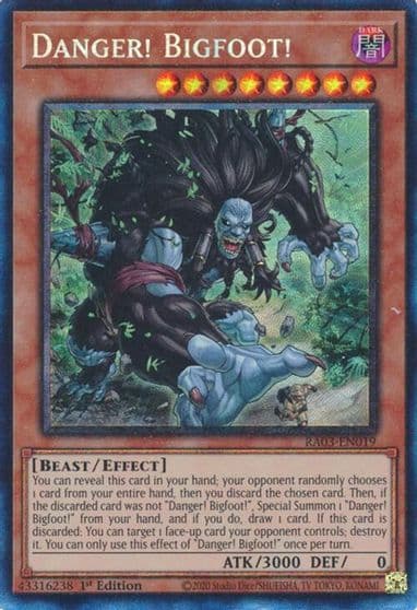 Danger Bigfoot PCR Quarter Century Bonanza Yu-Gi-Oh! card