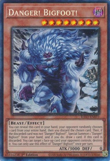 Danger Bigfoot Alternate Art PCR Quarter Century Bonanza Yu-Gi-Oh! card