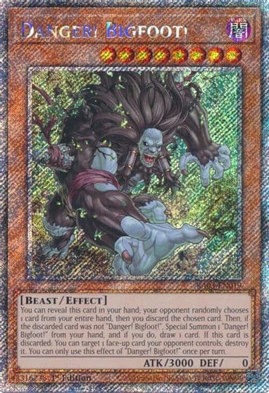 Danger Bigfoot Platinum Secret Rare Quarter Century Bonanza Yu-Gi-Oh! card