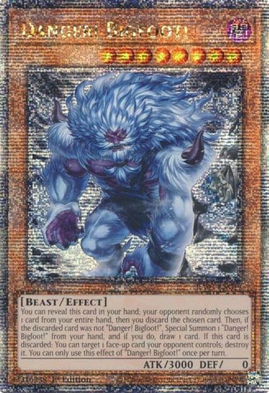 Danger Bigfoot Alternate Art Quarter Century Secret Rare Quarter Century Bonanza Yu-Gi-Oh! card