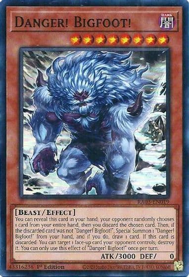 Danger Bigfoot Alternate Art Quarter Century Bonanza Yu-Gi-Oh! card