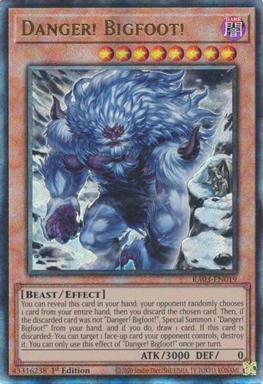 Danger Bigfoot Alternate Art PUR Quarter Century Bonanza Yu-Gi-Oh! card