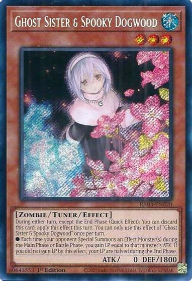 Ghost Sister and Spooky Dogwood Alternate Art Secret Rare Quarter Century Bonanza Yu-Gi-Oh! card