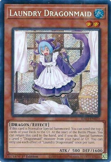 Laundry Dragonmaid Secret Rare Quarter Century Bonanza Yu-Gi-Oh! card