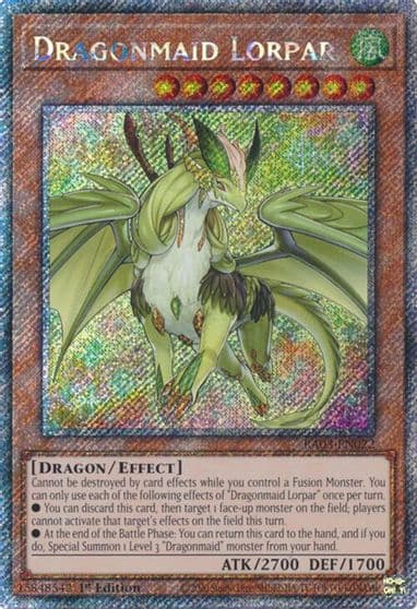 Dragonmaid Lorpar Platinum Secret Rare Quarter Century Bonanza Yu-Gi-Oh! card