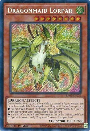 Dragonmaid Lorpar Secret Rare Quarter Century Bonanza Yu-Gi-Oh! card