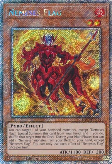 Nemeses Flag Platinum Secret Rare Quarter Century Bonanza Yu-Gi-Oh! card