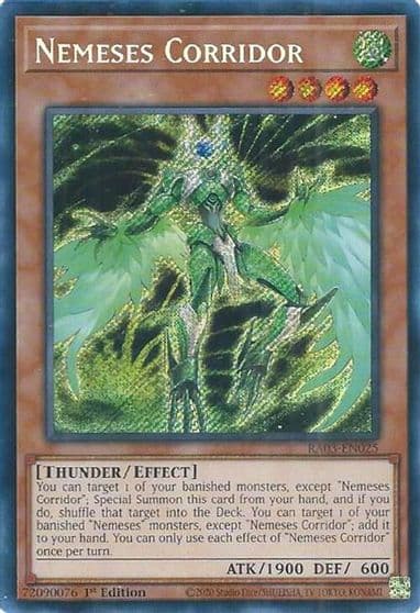 Nemeses Corridor Secret Rare Quarter Century Bonanza Yu-Gi-Oh! card