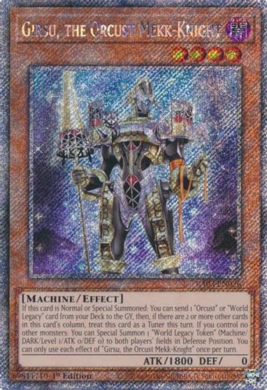 Girsu the Orcust Mekk Knight Platinum Secret Rare Quarter Century Bonanza Yu-Gi-Oh! card