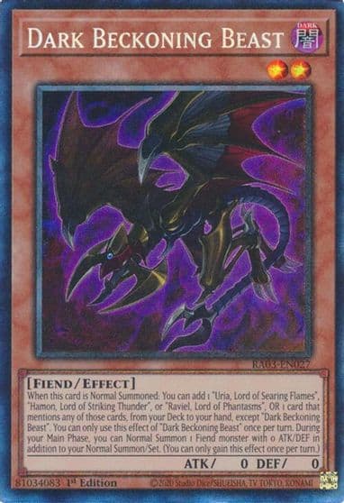 Dark Beckoning Beast PCR Quarter Century Bonanza Yu-Gi-Oh! card