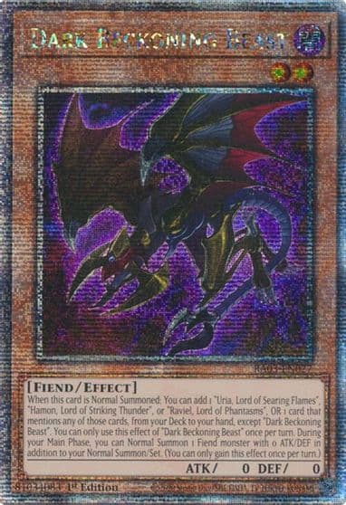 Dark Beckoning Beast Quarter Century Secret Rare Quarter Century Bonanza Yu-Gi-Oh! card