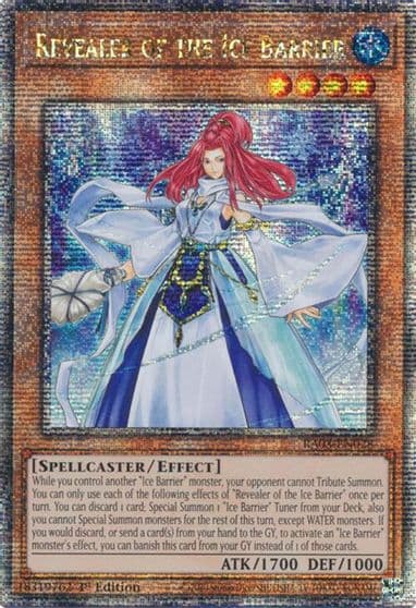 Revealer of the Ice Barrier Quarter Century Secret Rare Quarter Century Bonanza Yu-Gi-Oh! card