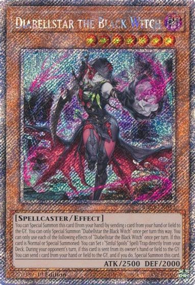 Diabellstar the Black Witch Platinum Secret Rare Quarter Century Bonanza Yu-Gi-Oh! card