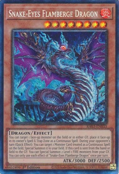 Snake Eyes Flamberge Dragon PCR Quarter Century Bonanza Yu-Gi-Oh! card