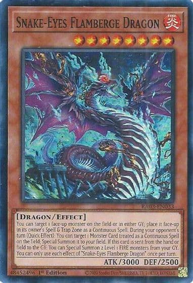 Snake Eyes Flamberge Dragon Quarter Century Bonanza Yu-Gi-Oh! card