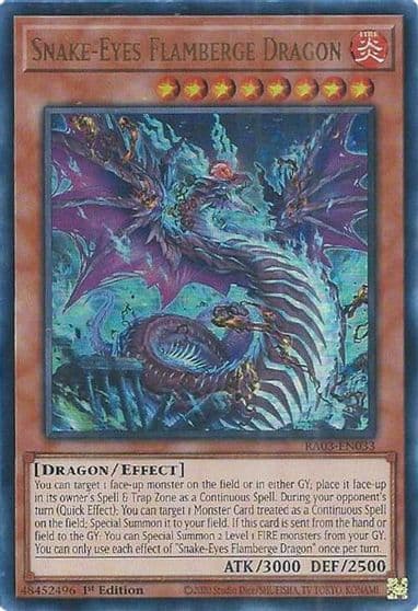 Snake Eyes Flamberge Dragon UR Quarter Century Bonanza Yu-Gi-Oh! card