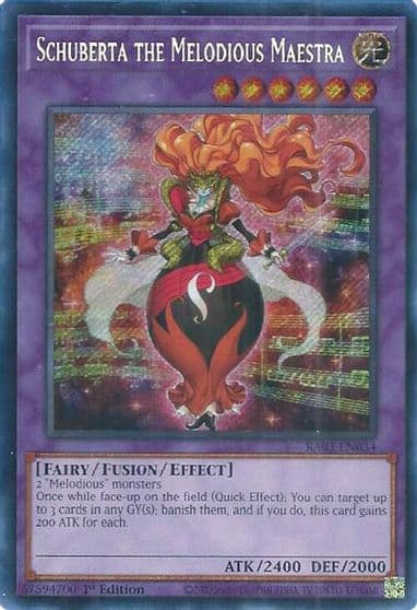 Schuberta the Melodious Maestra Secret Rare Quarter Century Bonanza Yu-Gi-Oh! card