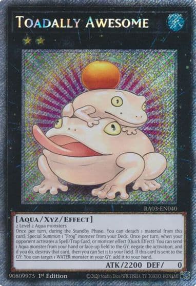 Toadally Awesome Platinum Secret Rare Quarter Century Bonanza Yu-Gi-Oh! card