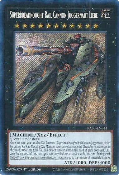 Superdreadnought Rail Cannon Juggernaut Liebe Secret Rare Quarter Century Bonanza Yu-Gi-Oh! card