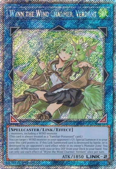 Wynn the Wind Charmer Verdant Platinum Secret Rare Quarter Century Bonanza Yu-Gi-Oh! card