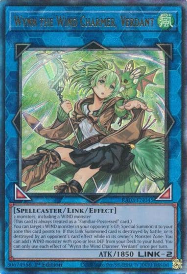 Wynn the Wind Charmer Verdant PUR Quarter Century Bonanza Yu-Gi-Oh! card