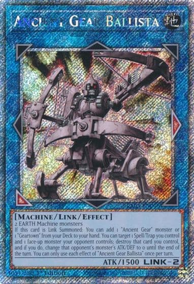 Ancient Gear Ballista Platinum Secret Rare Quarter Century Bonanza Yu-Gi-Oh! card