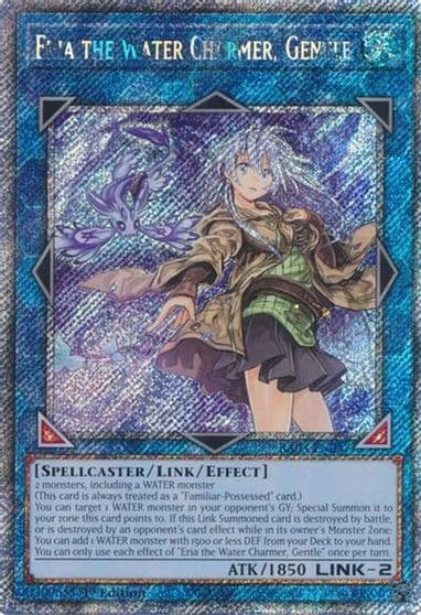 Eria the Water Charmer Gentle Platinum Secret Rare Quarter Century Bonanza Yu-Gi-Oh! card