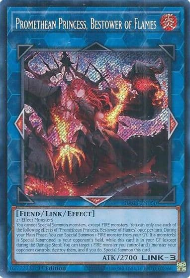 Promethean Princess Bestower of Flames Secret Rare Quarter Century Bonanza Yu-Gi-Oh! card