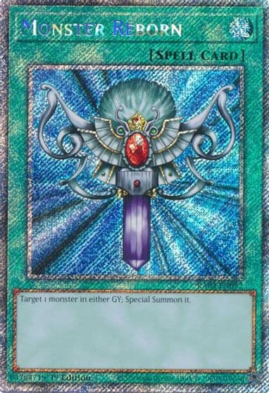 Monster Reborn Platinum Secret Rare Quarter Century Bonanza Yu-Gi-Oh! card