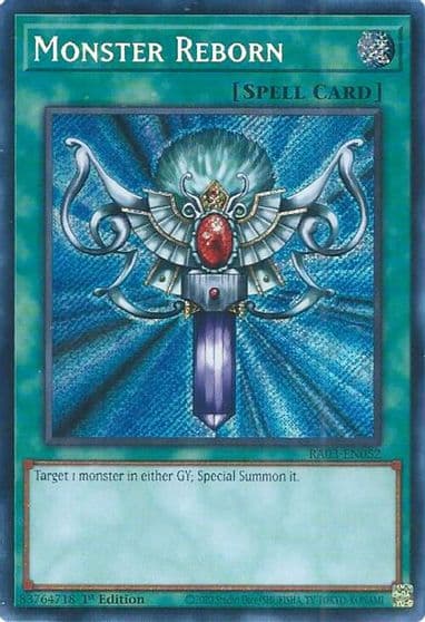 Monster Reborn Secret Rare Quarter Century Bonanza Yu-Gi-Oh! card