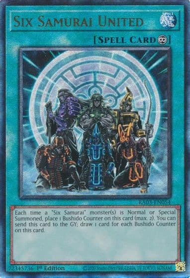Six Samurai United PUR Quarter Century Bonanza Yu-Gi-Oh! card