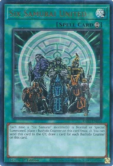Six Samurai United UR Quarter Century Bonanza Yu-Gi-Oh! card