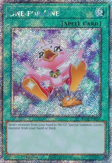 One for One Alternate Art Platinum Secret Rare Quarter Century Bonanza Yu-Gi-Oh! card