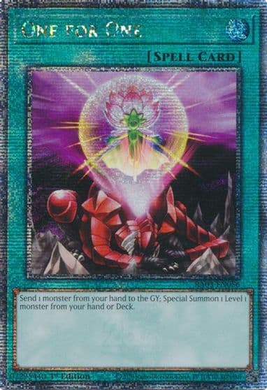 One for One Quarter Century Secret Rare Quarter Century Bonanza Yu-Gi-Oh! card