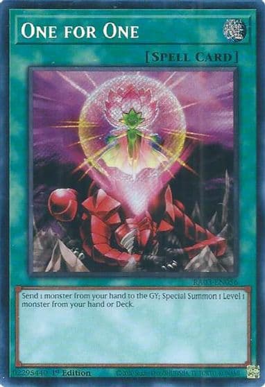 One for One Secret Rare Quarter Century Bonanza Yu-Gi-Oh! card