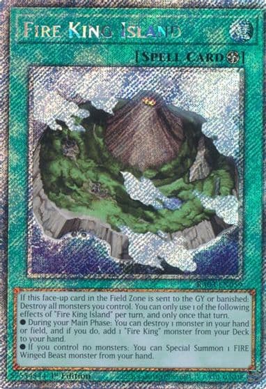 Fire King Island Platinum Secret Rare Quarter Century Bonanza Yu-Gi-Oh! card