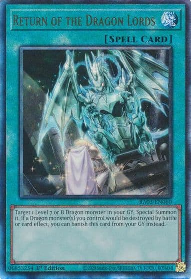 Return of the Dragon Lords PUR Quarter Century Bonanza Yu-Gi-Oh! card