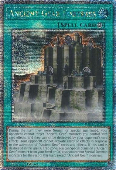 Ancient Gear Fortress Quarter Century Secret Rare Quarter Century Bonanza Yu-Gi-Oh! card