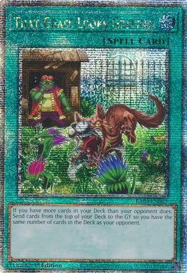 That Grass Looks Greener Quarter Century Secret Rare Quarter Century Bonanza Yu-Gi-Oh! card