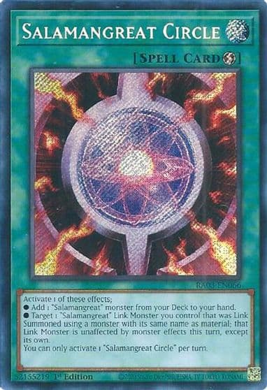Salamangreat Circle Secret Rare Quarter Century Bonanza Yu-Gi-Oh! card