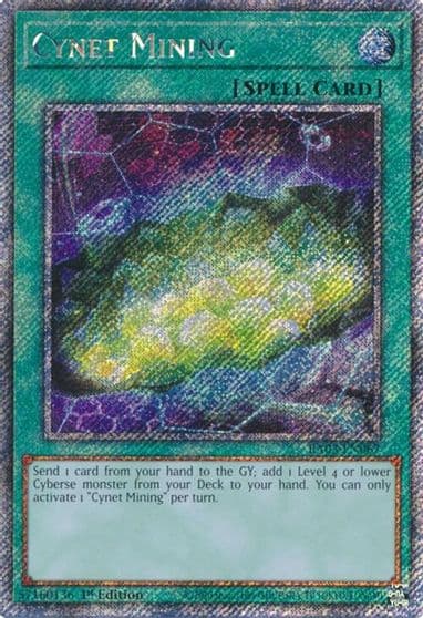 Cynet Mining Platinum Secret Rare Quarter Century Bonanza Yu-Gi-Oh! card
